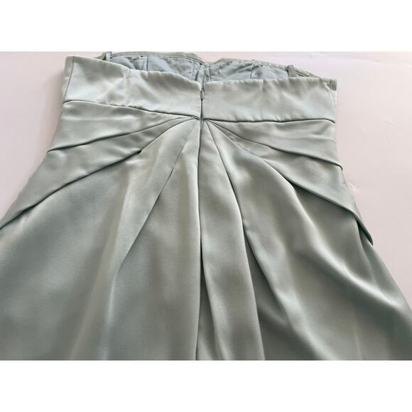 BCBG Pastel Mint Green Strapless Satin Silk Mini Dress Y2K Hoco Formal Cocktail - Picture 16 of 16